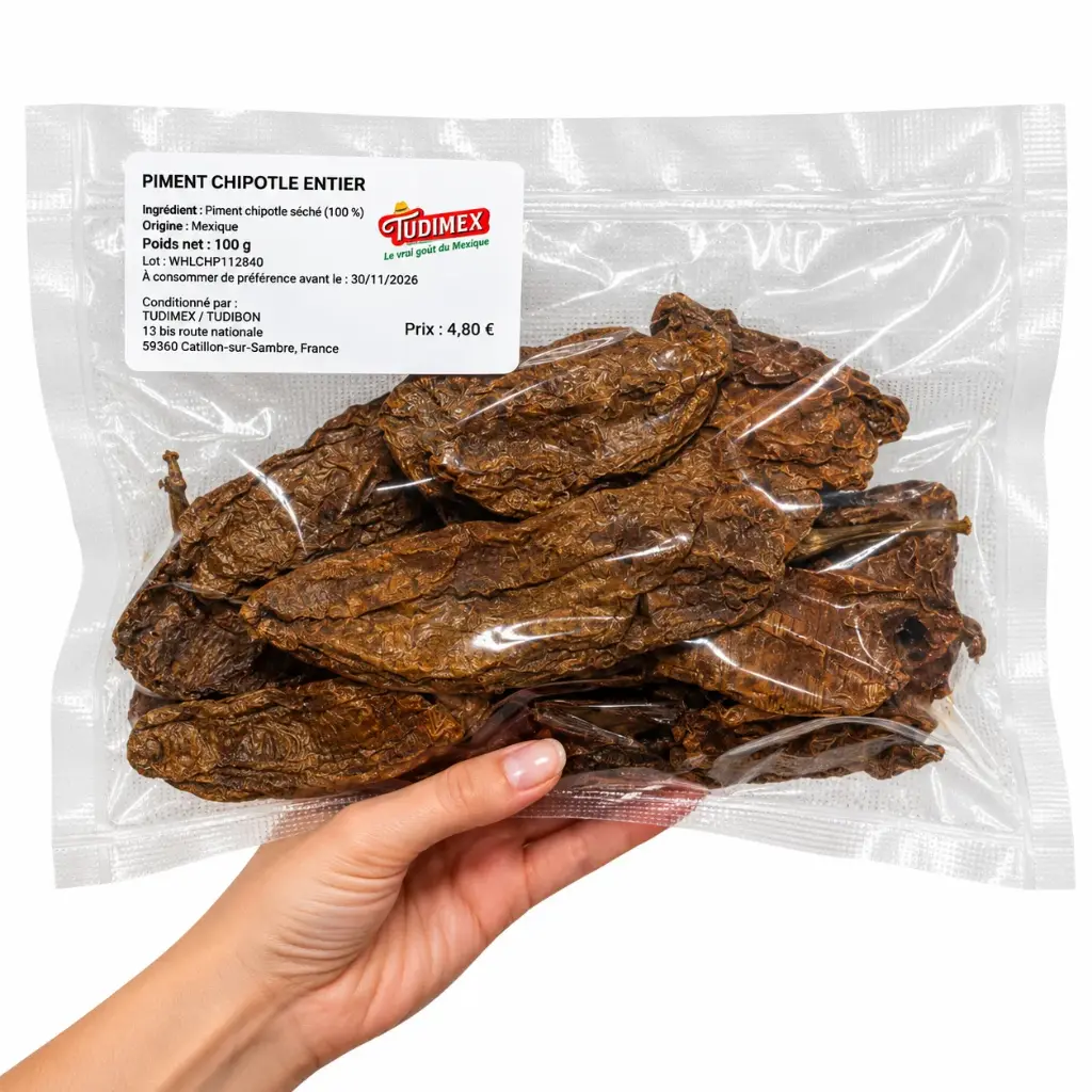 Piment Chipotle Séché Fumé 100 g